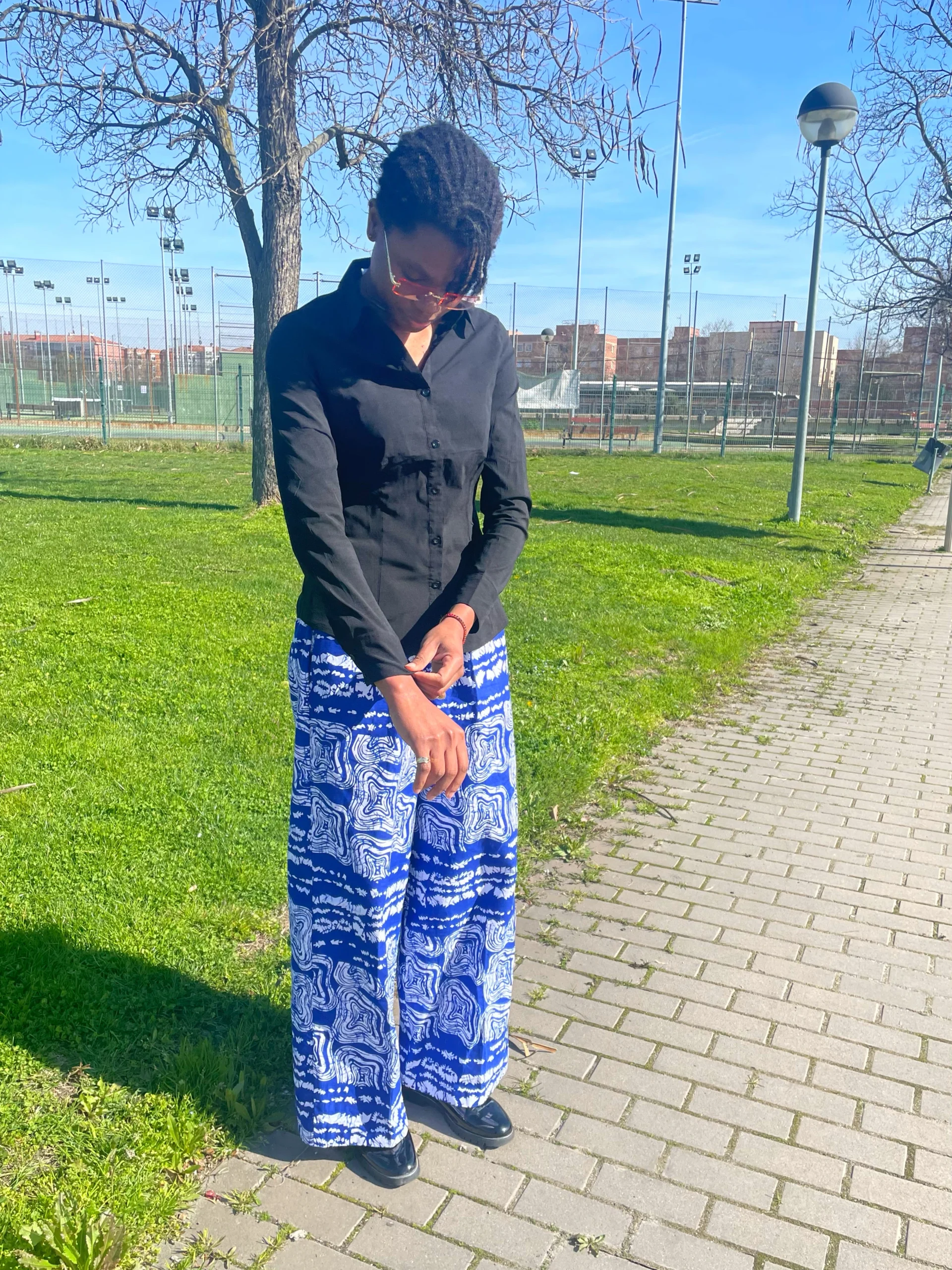 Blue Wide Leg Trousers