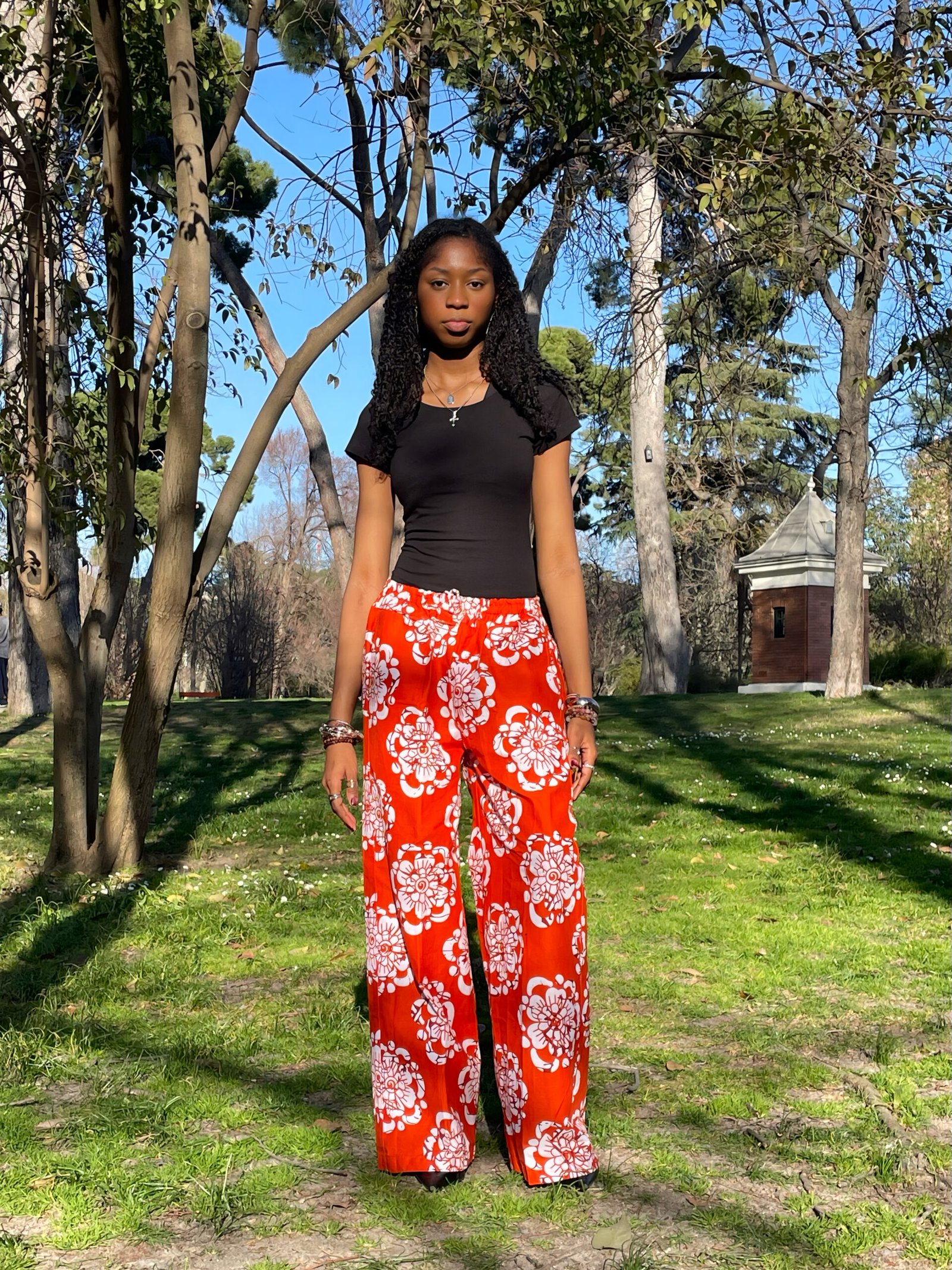 Orange Wide Leg Trousers